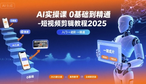 AI实操课0基础到精通-短视频剪辑教程2025-尤课网创