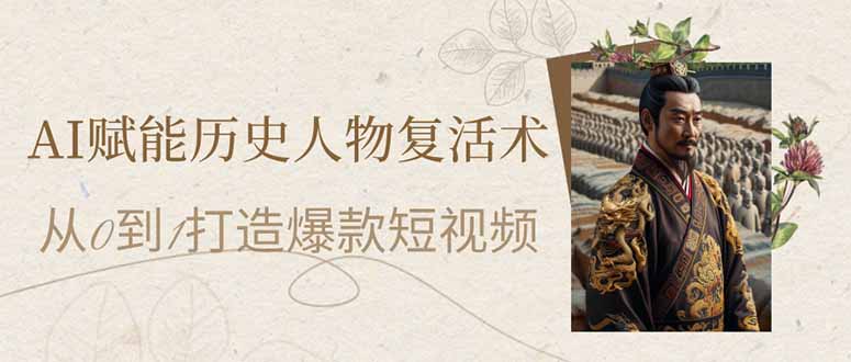 （14311期）AI赋能历史人物复活术：从0到1打造爆款短视频-尤课网创