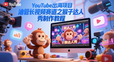 YouTube出海项目，油管长视频赛道之猴子达人秀制作教程-尤课网创