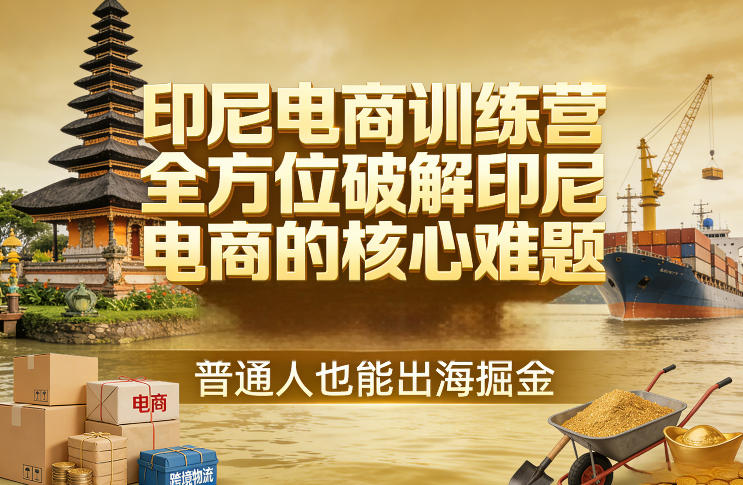 印尼电商训练营，全方位破解印尼电商的核心难题，普通人也能出海掘金-尤课网创