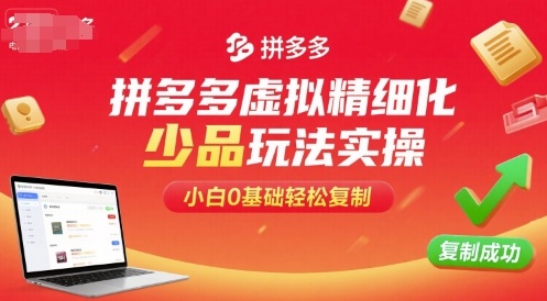 拼多多虚拟精细化少品玩法实操，小白0基础轻松复制-尤课网创