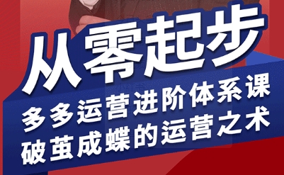 拼多多运营进阶系统课，从零起步，多多运营进阶体系课，破茧成蝶的运营之术（更新9月）-尤课网创