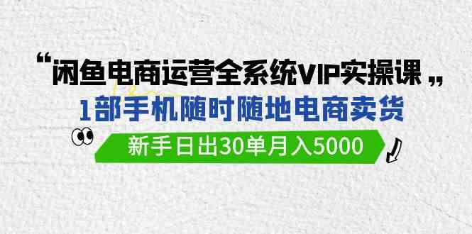 （9547期）闲鱼电商运营全系统VIP实战课，1部手机随时随地卖货，新手日出30单月入5000-尤课网创