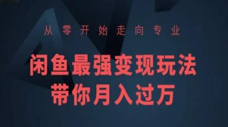 从零开始走向专业，闲鱼最强变现玩法带你月入过万-尤课网创