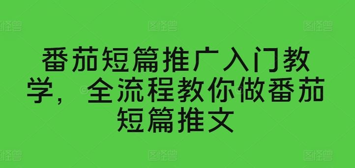 番茄短篇推广入门教学，全流程教你做番茄短篇推文-尤课网创