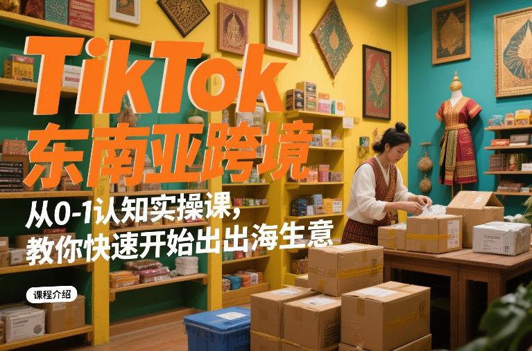 TikTok东南亚跨境从0-1认知实操课，教你快速开始出海生意-尤课网创