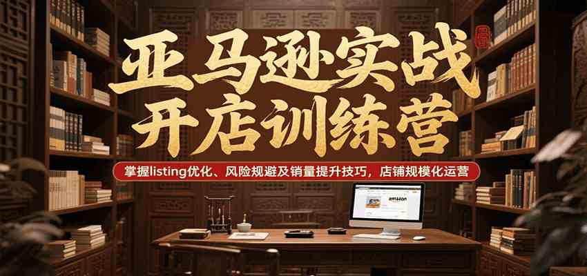 亚马逊实战开店训练营，掌握listing优化、风险规避及销量提升技巧，店铺规模化运营-尤课网创