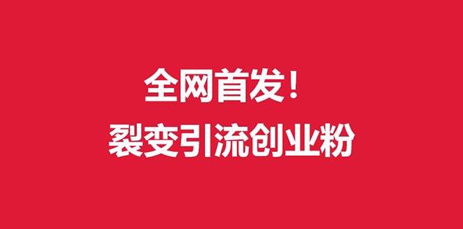 （全网首发）外面收费几千的裂变引流高质量创业粉-尤课网创