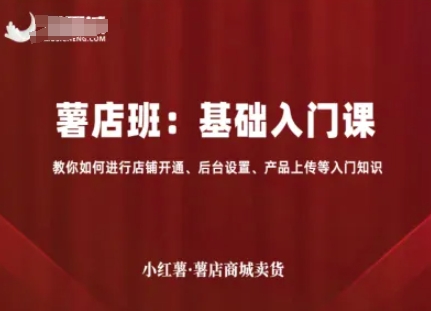 小红薯薯店商城卖货，基础入门课，教你如何进行店铺开通、后台设置、产品上传等入门知识-尤课网创