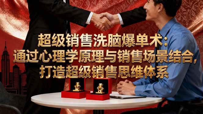 （16370期）超级销售洗脑爆单术：通过心理学原理与销售场景结合,打造超级销售思维体系-尤课网创