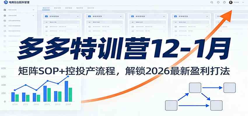 多多特训营12-1月：矩阵SOP+ 控投产流程，解锁2026最新盈利打法-尤课网创