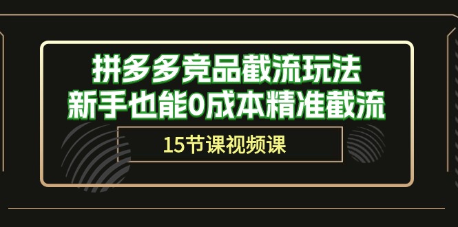 拼多多竞品截流玩法，新手也能0成本精准截流（15节课）-尤课网创