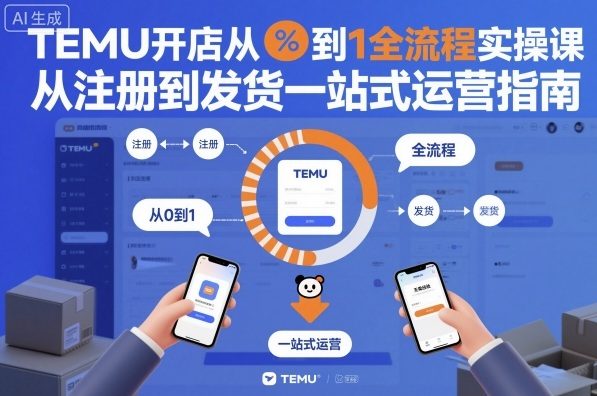 TEMU开店从0到1全流程实操课，从注册到发货一站式运营指南-尤课网创