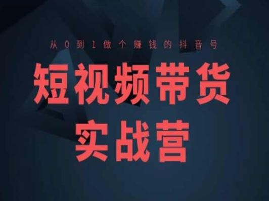 短视频带货实战营(高阶课)，从0到1做个赚钱的抖音号-尤课网创