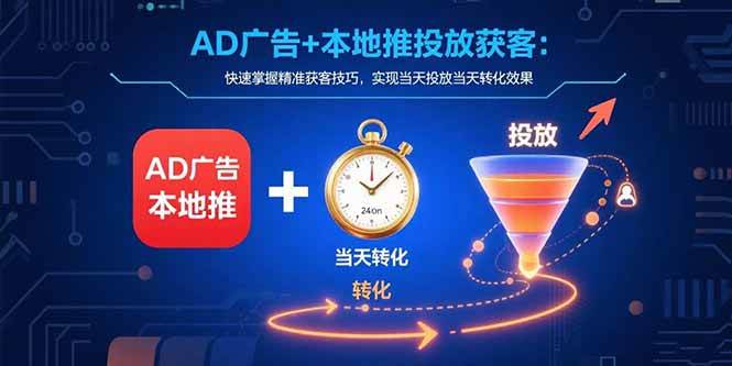 （15637期）AD广告+本地推投放获客：快速掌握精准获客技巧，实现当天投放当天转化效果-尤课网创