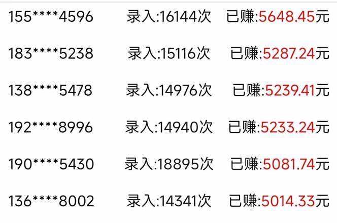 信息录入，几秒一单，只需一部手机，小白轻松上手，日入500＋-尤课网创