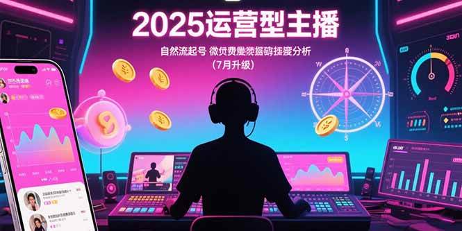 (15508期)2025运营型主播:自然流起号,微付费投放技巧,罗盘数据深度解析(7月更新)-尤课网创