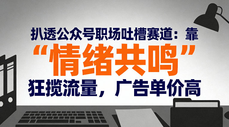 扒透公众号职场吐槽赛道：靠“情绪共鸣”狂揽流量，广告单价高-尤课网创