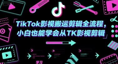 TikTok影视搬运剪辑全流程，小白也能学会从TK影视剪辑-尤课网创