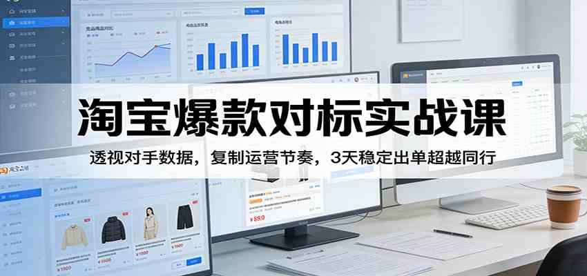 淘宝爆款对标实战课：透视对手数据，复制运营节奏，3天稳定出单超越同行-尤课网创