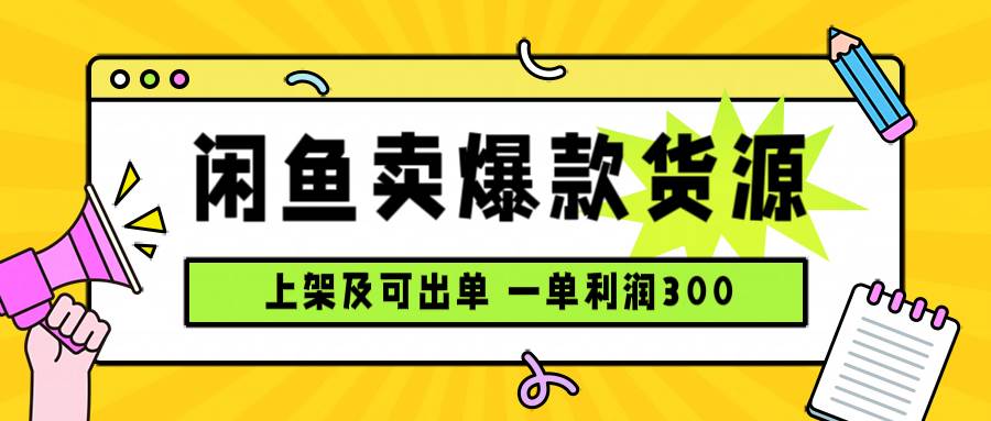 （15977期）闲鱼卖爆款货源，每天利润1000，上架即出单-尤课网创