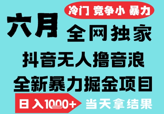 2025年6月高爆抖音无人直播最新撸音浪掘金项目，无脑日入1k+，低门槛小白可做，可矩阵放大-尤课网创