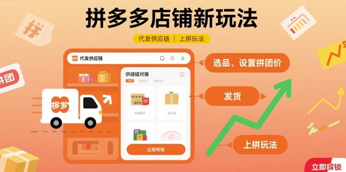 拼多多店铺新玩法，代发供应链上拼玩法-尤课网创
