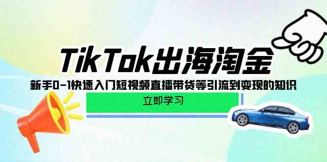 （10035期）TikTok-出海淘金，新手0-1快速入门短视频直播带货等引流到变现的知识-尤课网创