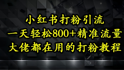 小红书打粉引流，一天轻松500+精准流量，大佬都在用的打粉教程-尤课网创