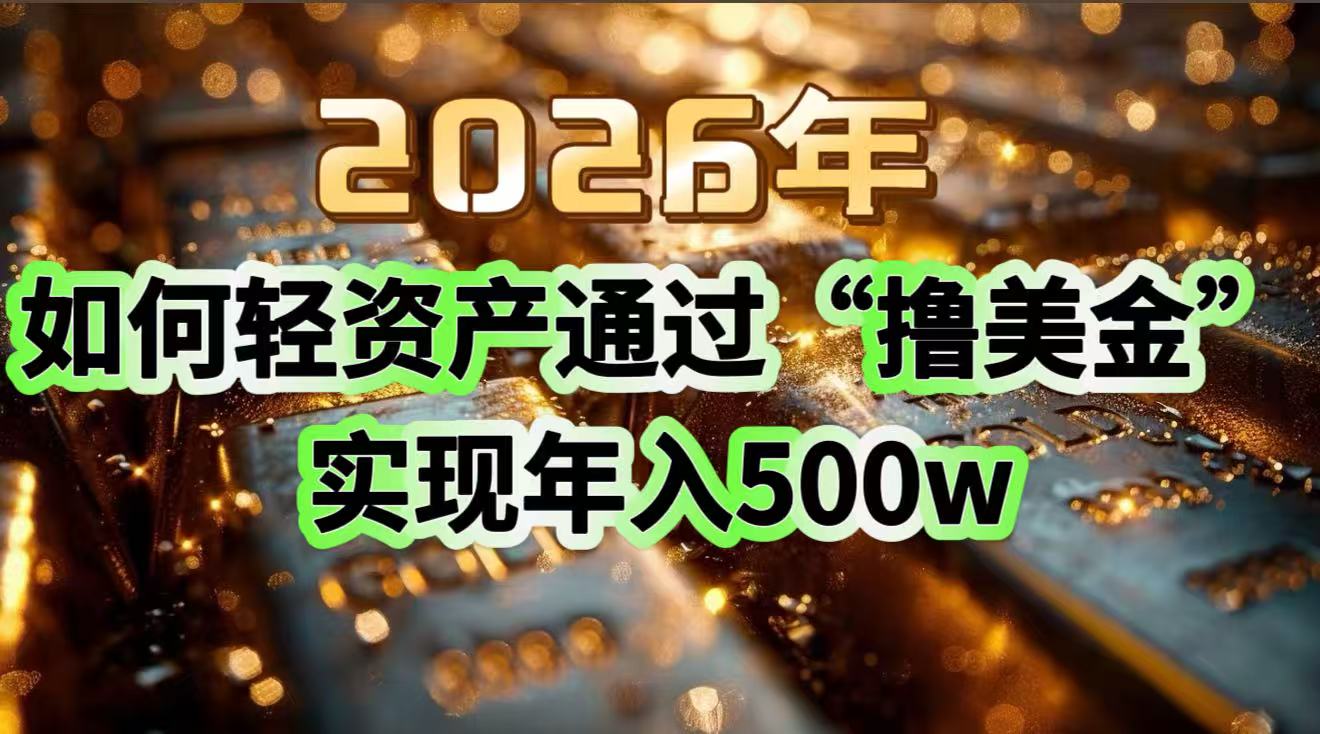 2026年如何轻资产通过“撸美金”实现年入500w 2026年如何轻资产通过“撸美金”实现年入500w