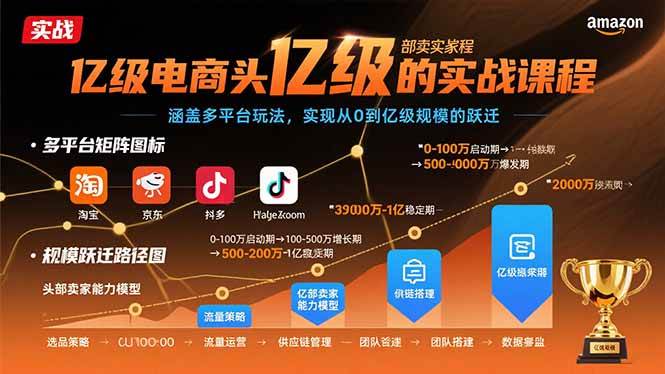 （15803期）亿级电商头部卖家的实战课程：涵盖多平台玩法，实现从0到亿级规模的跃迁-尤课网创