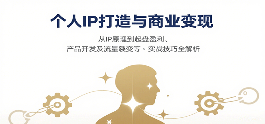 个人IP打造与商业变现，从IP原理到起盘盈利、产品开发及流量裂变等实战技巧全解析-尤课网创
