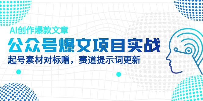 公众号爆文项目实战，AI创作爆款文章，起号素材对标赠（附赛道AI提示词）-尤课网创
