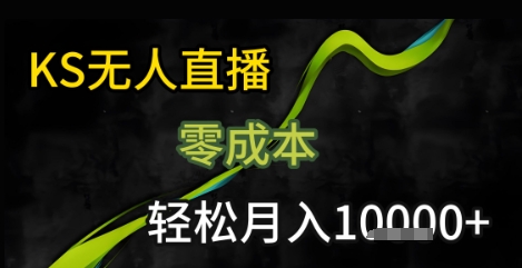 KS无人直播25年最新玩法，只需一部手机，轻松月入1W+【揭秘】-尤课网创
