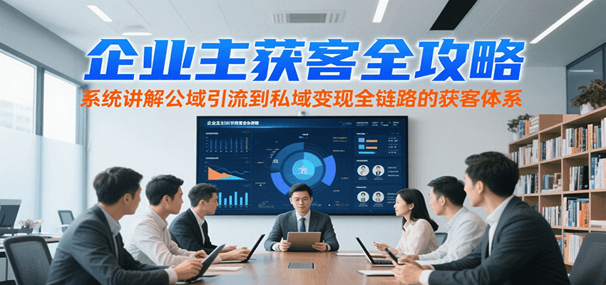 企业主获客全攻略，系统讲解公域引流到私域变现全链路的获客体系-尤课网创