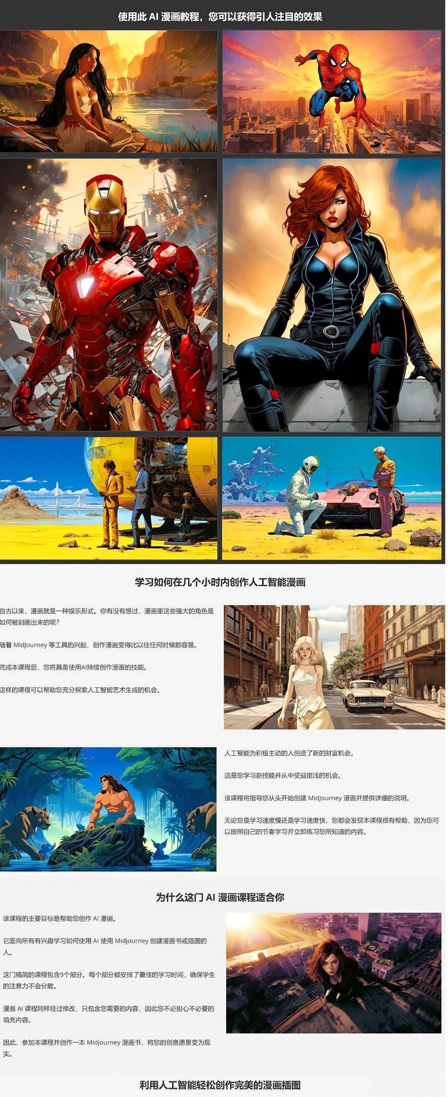 （17299期）Midjourney AI漫画创作课，脚本构思、人物设计、排版合成，零基础创作完整漫画或系列插画-尤课网创