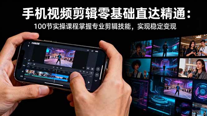 （16466期）手机视频剪辑零基础直达精通：100节实操课程掌握专业剪辑技能，实现稳…-尤课网创