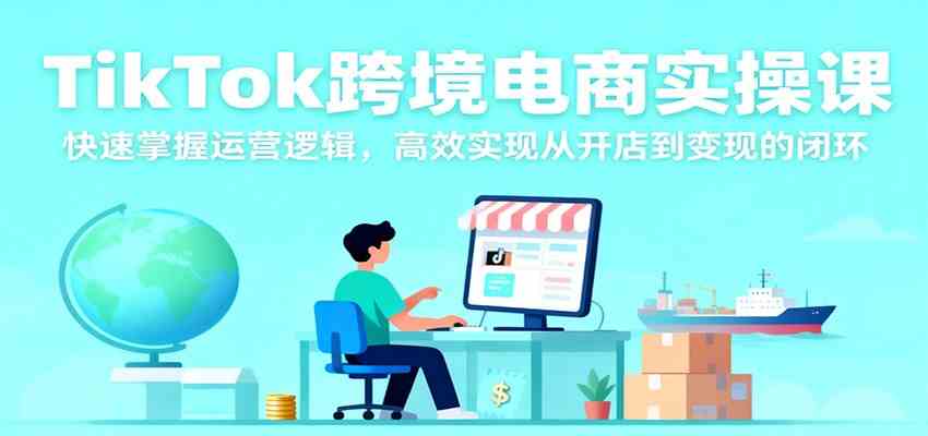 TikTok跨境电商实操课，快速掌握运营逻辑，高效实现从开店到变现的闭环-尤课网创