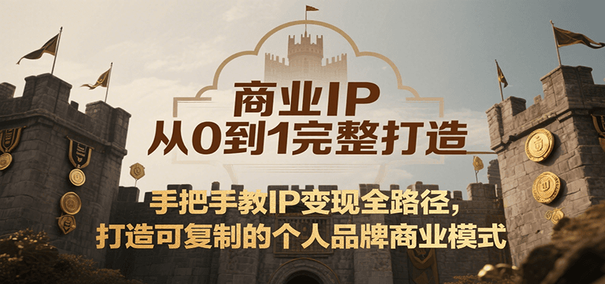商业IP从0到1完整打造，手把手教IP变现全路径，打造可复制的个人品牌商业模式-尤课网创
