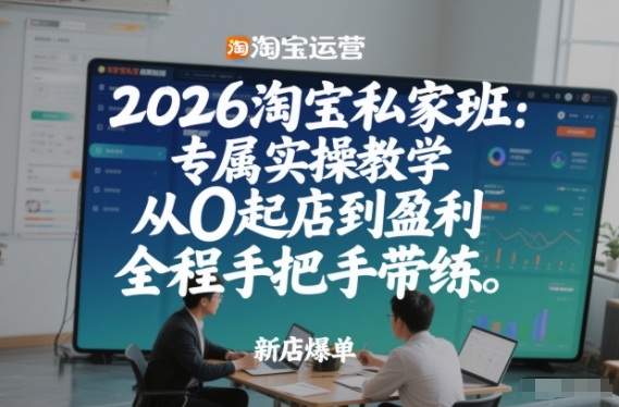 2026淘宝私家班：专属实操教学，从0起店到盈利，全程手把手带练（更新26年3月）-尤课网创