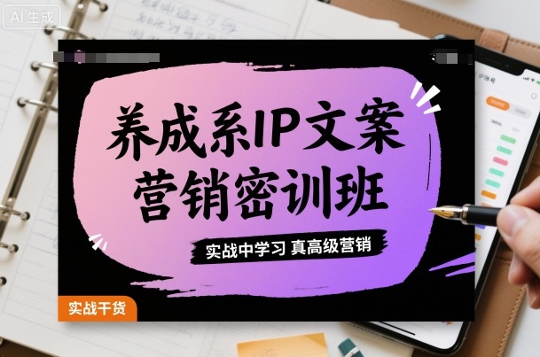 养成系IP文案营销密训班，实战中学习真高级营销-尤课网创