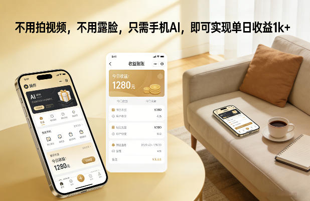 不用拍视频，不用露脸，只需手机AI，即可实现单日收益1k+【揭秘】-尤课网创