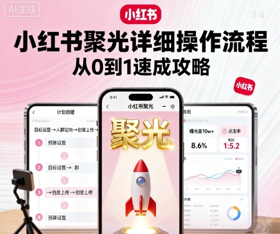 小红书聚光详细操作流程,小红书聚光从0到1速成攻略-尤课网创