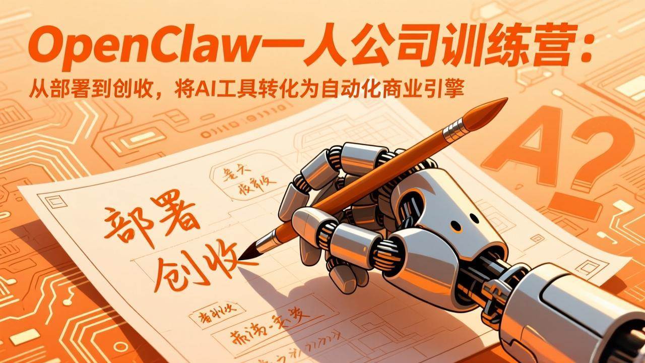 （17540期）OpenClaw一人公司训练营：从部署到创收，将AI工具转化为自动化商业引擎-尤课网创