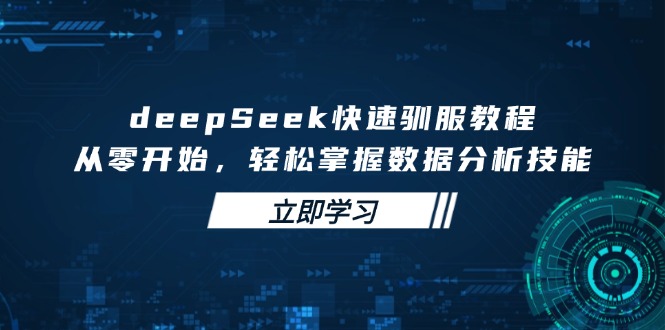 deepSeek快速驯服教程，从零开始，轻松掌握数据分析技能-尤课网创