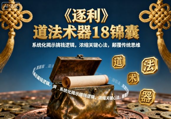 《逐利》道法术器18锦囊，系统化揭示搞钱逻辑，浓缩关键心法，颠覆传统思维-尤课网创