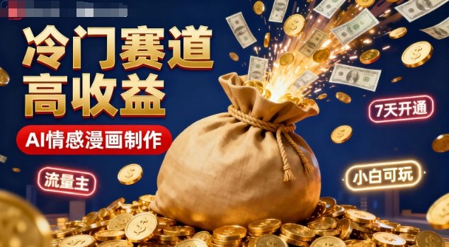 公众号冷门赛道，用AI做情感漫画，7天开通流量主，操作简单，小白可玩-尤课网创