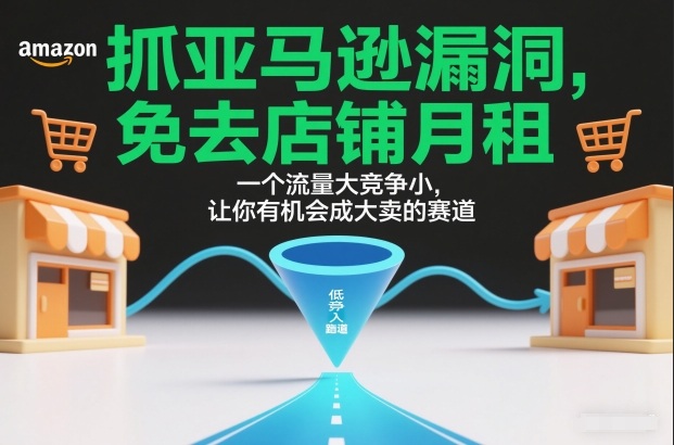 抓亚马逊漏洞，免去店铺月租，一个流量大竞争小，让你有机会成大卖的赛道-尤课网创