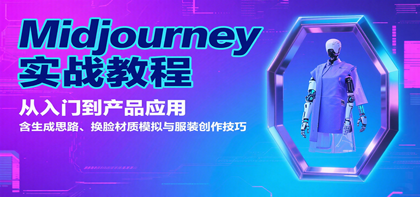 Midjourney实战教程：从入门到产品应用，含生成思路、换脸材质模拟与服装创作技巧-尤课网创