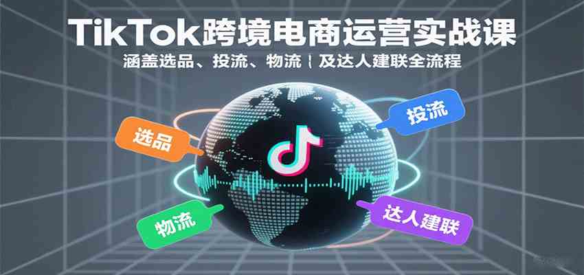 TikTok跨境电商运营实战课：涵盖选品、投流、物流及达人建联全流程-尤课网创